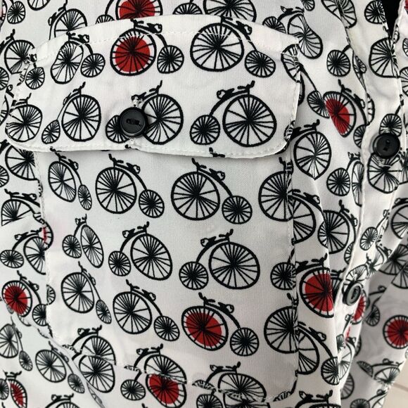Coral Bay Shirt Blouse Collar Roll-up Long-sleeved pockets Bikes Retro - Picture 9 of 16